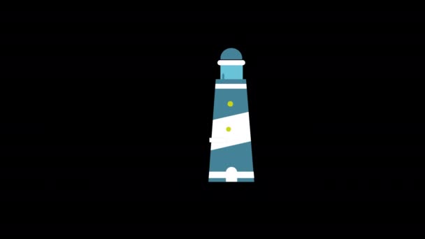 Маяк Рухається Графічна Концепція Анімації Альфа Каналом — стокове відео
