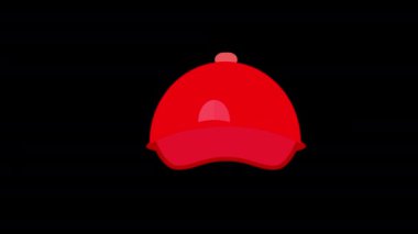 alfa kanallı kırmızı beyzbol şapkası simgesi canlandırması