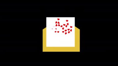 Alfa kanallı sarı bir zarf ileti ileti konsept döngü canlandırma videosu