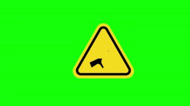 Sarı üçgen uyarı Uyarı El Ezme İşaret simgesi animasyonu alfa kanallı animasyon