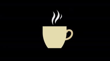 Kahverengi sıvılı beyaz çay fincanı alfa kanallı simge konsepti animasyonu