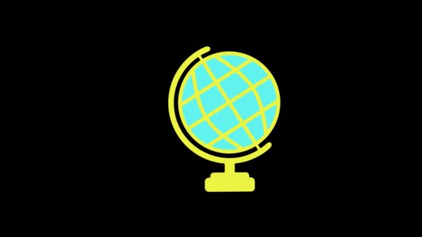 Egy Kék Zöld Gömb Planet Earth Map Ikon Koncepció Átlátszó — Stock videók