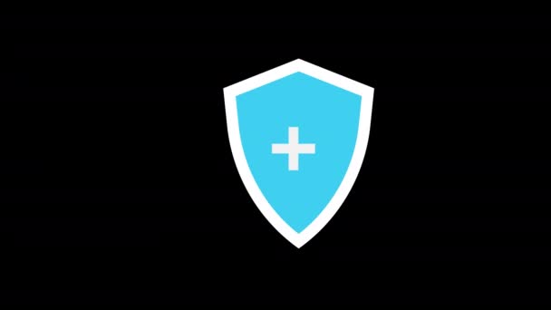 Sköld Säkerhetskontroll Skydd Säkerhet Teknik Ikon Koncept Animation Med Alfa — Stockvideo