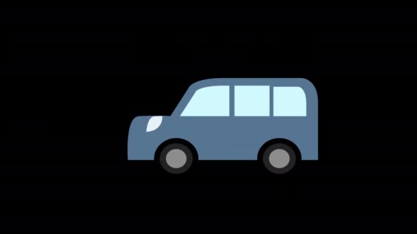 Suv車のアイコンループアニメーションビデオアルファチャンネルと透明背景 — ストック動画