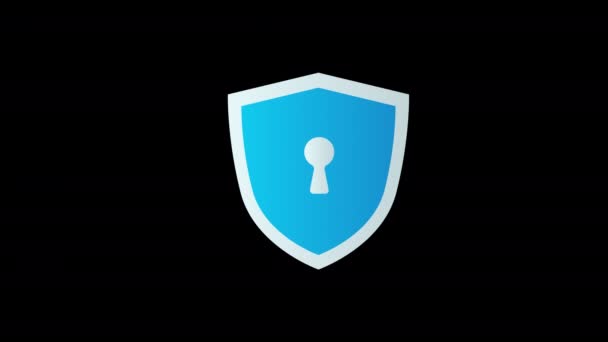 屏蔽安全检查保护网络安全技术图标概念动画与Alpha通道 — 图库视频影像