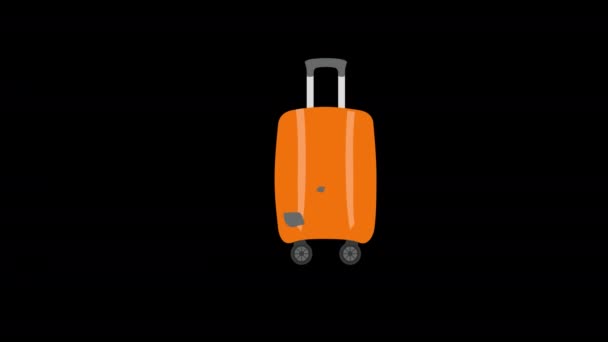 Travel Luggage Bag Icon Loop Animation Video Transparent Background Alpha — Stock Video