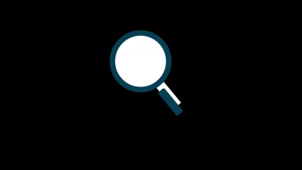 Magnifying Glass Icon Symbolizing Search Zoom Functions Investigation Concept Animation — Stock Video