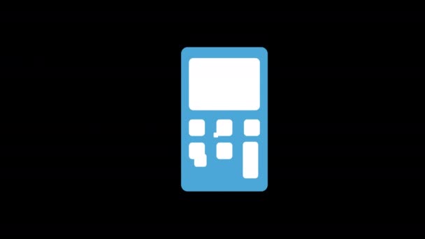 Kalkulator Przyciskami Ikona Koncepcja Pętli Animacja Wideo Kanałem Alfa — Wideo stockowe