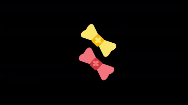 Två Bågar Med Blomma Ikon Koncept Loop Animation Video Med — Stockvideo