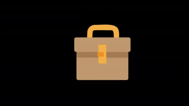Aktentasche Reisetasche Koffer Icon Konzept Animation Mit Alphakanal — Stockvideo