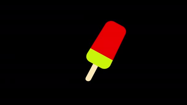Popsicle Кольоровий Іконка Морозива Концепція Петля Анімація Відео Альфа Каналом — стокове відео