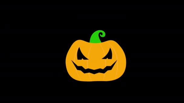 Halloween Sütőtök Ikon Koncepció Hurok Animációs Videó Alfa Csatorna — Stock videók