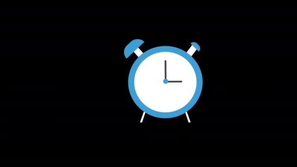 Alarm Tafel Klok Pictogram Animatie Timer Concept Transparante Achtergrond Met — Stockvideo
