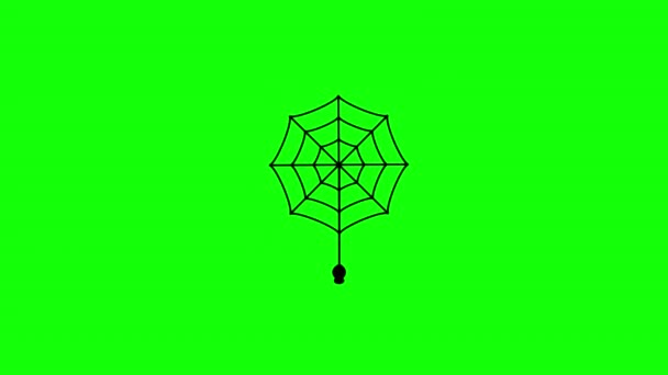 Spider Web Icon Concept Loop Animation Video Alpha Channel — Stock Video
