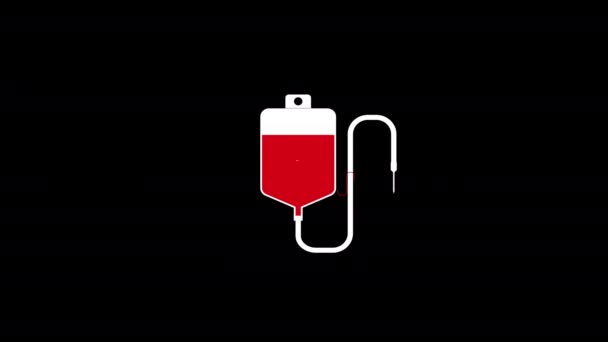 Blodpåse Medicinsk Utrustning Ikon Koncept Loop Animation Video Med Alfa — Stockvideo