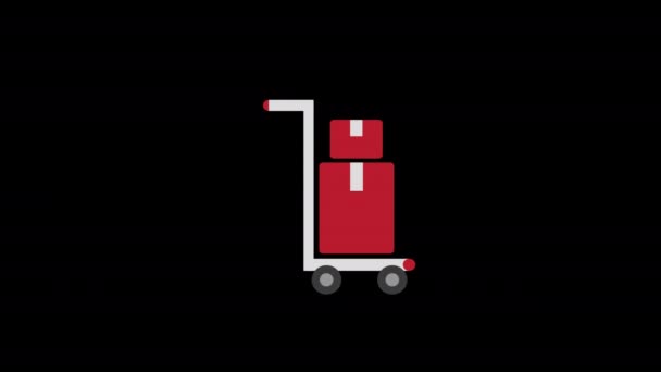 可控图标概念环路动画视频的盒子行李 带有Alpha通道 — 图库视频影像