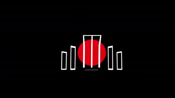 Shahid Minar Simge Kavramı Döngü Animasyon Videosu Alfa Kanalı Ile — Stok video