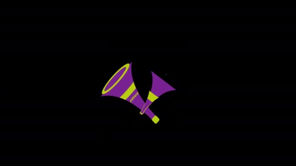 Horn Icon Konzept Loop Animationsvideo Mit Alpha Kanal — Stockvideo