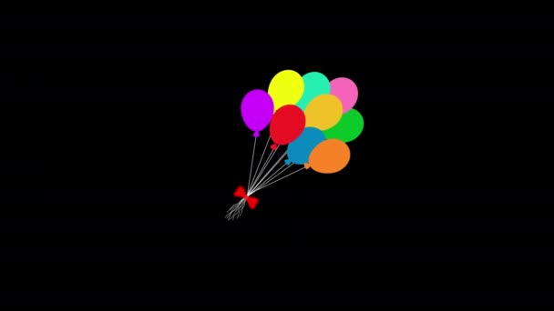 Ein Haufen Luftballons Mit Einem Bogen Icon Konzept Schleifen Animationsvideo — Stockvideo