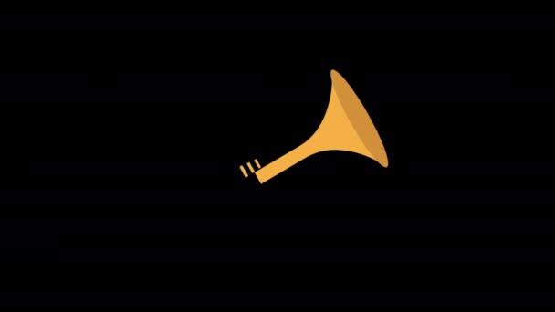 Horn Ikon Koncept Loop Animation Video Med Alfakanal — Stockvideo