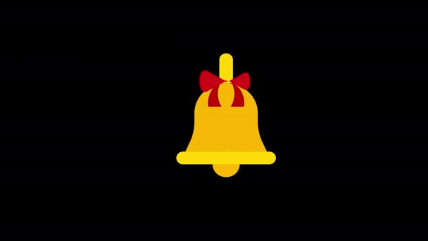 Żółty Dzwonek Ikoną Łuku Animacja Pętli Wideo Kanałem Alfa — Wideo stockowe
