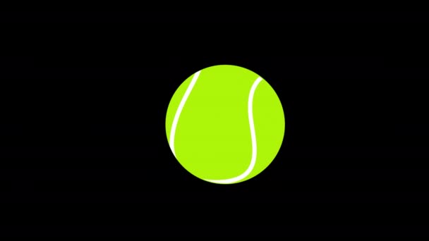 Een Groene Tennisbal Met Witte Lijnen Icoon Concept Loop Animatie — Stockvideo