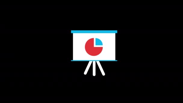 Scheda Con Grafico Torta Icona Concetto Loop Animazione Video Con — Video Stock