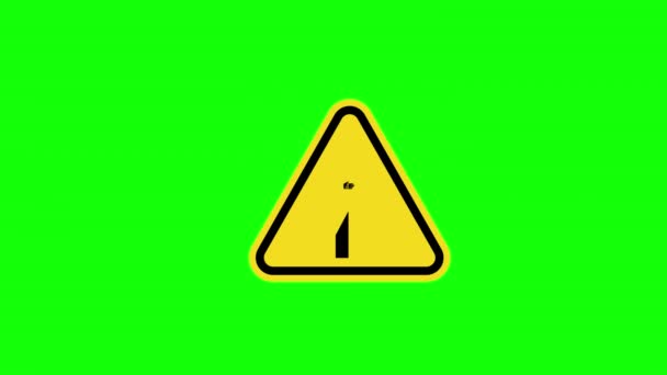 Yellow Triangle Warning Safety First Sharp Edges Watch Your Fingers — Stock video