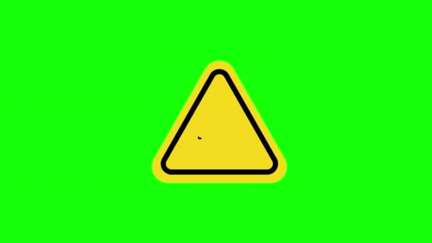 Triangolo Giallo Avvertimento Attenzione Mano Schiacciare Segno Icona Concetto Animazione — Video Stock