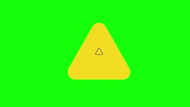 Ένα Κίτρινο Τρίγωνο Προειδοποίηση Προσοχή Στοπ Χέρι Περιορισμένη Πρόσβαση Sign — Αρχείο Βίντεο