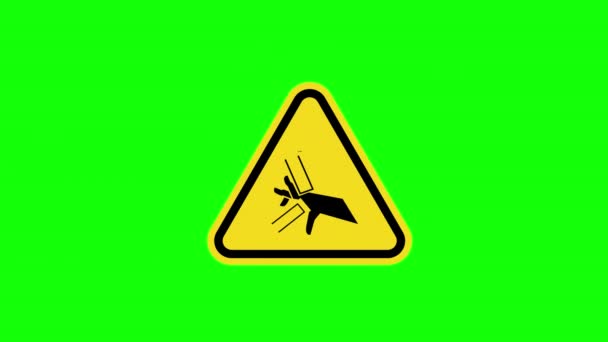 一种带有Alpha通道的黄色三角形警告警告警告手破解符号图标动画 — 图库视频影像