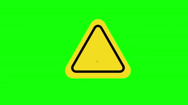 黄色三角形警告安全帽硬帽符号符号符号符号概念动画带有Alpha通道 — 图库视频影像
