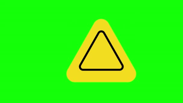 Amarelo Triângulo Aviso Precaução Piso Escorregadio Símbolo Ícone Sinal Conceito — Vídeo de Stock
