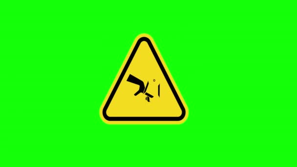 Triangolo Giallo Avvertimento Attenzione Mano Schiacciare Segno Icona Concetto Animazione — Video Stock