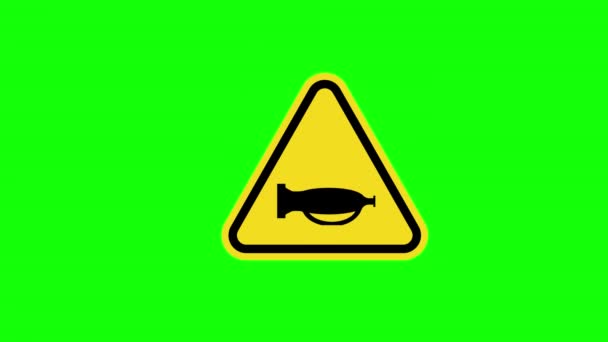 Žlutý Trojúhelník Varování Bez Troubení Povolit Symbol Podepsat Koncepci Animace — Stock video