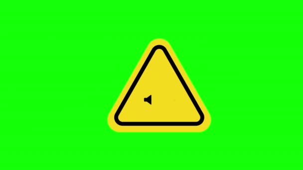 Żółty Trójkąt Uwaga Muzyka Ostrzegawcza Głośny Dźwięk Głośnik Symbol Sign — Wideo stockowe