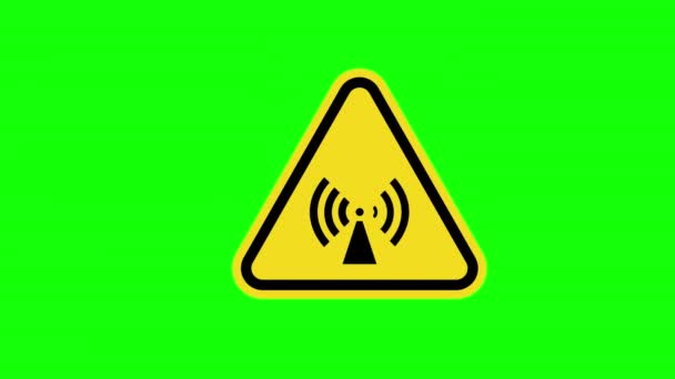 Sárga Háromszög Figyelmeztetés Figyelmeztetés Nem Ionizáló Sugárzás Jelzés Ikon Koncepció — Stock videók