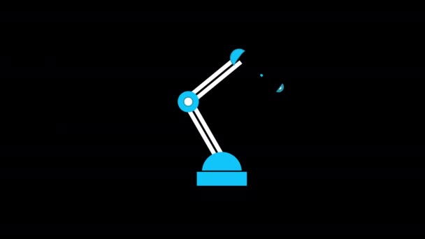 Tafellamp Pictogram Concept Lus Animatie Video Met Alfa Kanaal — Stockvideo