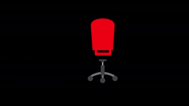 Ein Rotes Stuhl Icon Konzept Loop Animationsvideo Mit Alpha Kanal — Stockvideo