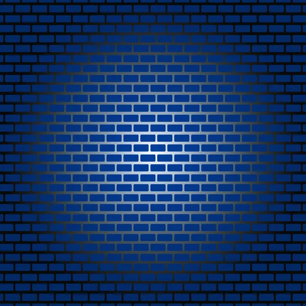 レンガの壁の背景 壁紙は濃い青で 端に影があります ネオンイラストなどのデザイン作品の背景 — ストックベクタ