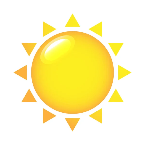 Піктограма Сонця Векторна Ілюстрація Жовтий Силует Сонця Білому Тлі Плоский — стоковий вектор