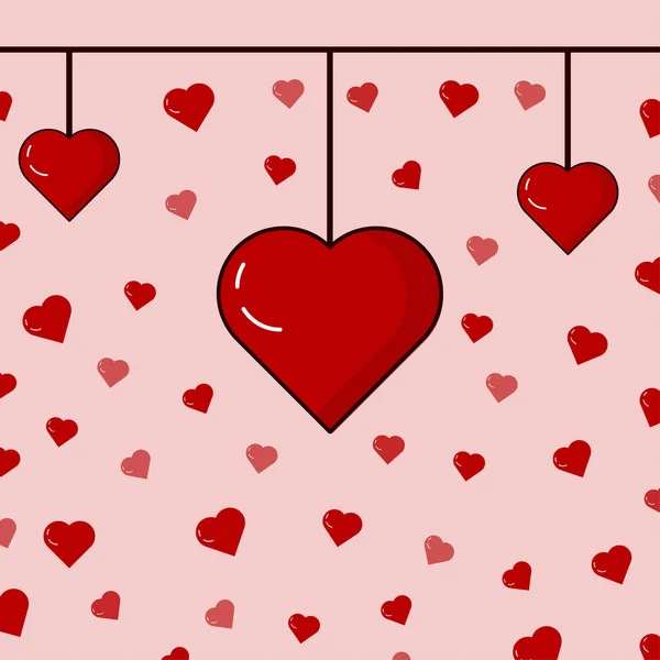 Cartão Dos Namorados Com Corações Dia Dos Namorados Fundo Abstrato — Vetor de Stock
