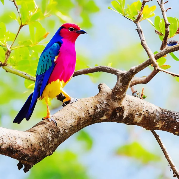 Krásný Ptáček Sedící Větvi Stromu — Stock fotografie
