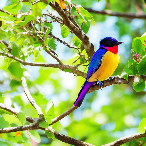 Прекрасний Маленький Птах Сидить Гілці Дерева — стокове фото