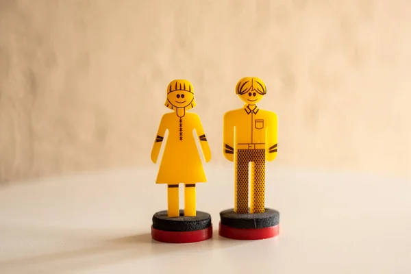 Systemische Beratung Familientherapie Konzept Psychotherapie Acrylpuppen Menschen Teamaufstellung Posieren Selektivem — Stockfoto