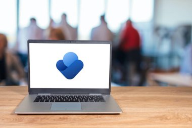 Brezilya, Rio de Janeiro, 10 / 10 / 2023. Microsoft Viva Insight logosu bir dizüstü bilgisayar ekranında görüntülendi.