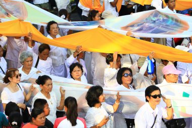 Nakhon Si Thammarat, Tayland - 18 Şubat 2011: Hae Pha Khuen Uluslararası Makha Puja Geçidi Nakhon Si Thammarat Festivali 