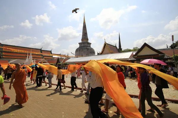 stock image Nakhon Si Thammarat, Thailand - February 18, 2011: International Makha Puja Parade of Hae Pha Khuen That Festival at Nakhon Si Thammarat 