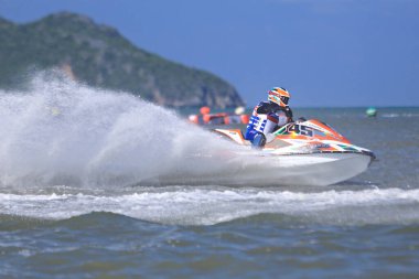 Prachuap Khiri Khan, Tayland - 6 Nisan 2025: Vana Nava Su Ormanı 'nın Fotoğrafları - Toyota Waterjet Pro Tour Tayland 2025: Prahuap Khiri Khan Bay' de. Tayland