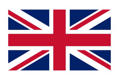 EPS 8 vektöründe beyaz arka planda Büyük Britanya bayrağı